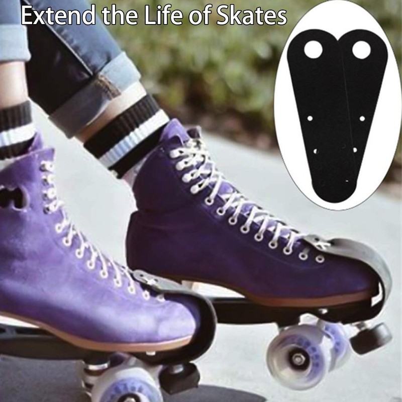 1 pair Roller Skate Toe Guards Protectors Leather Flat Toe