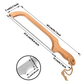 Bread Slicer for Homemade Bread,16" Wooden Sourdough Bread knife with Bow Design,Premium Stainless Steel Serrated Saw Bread cutter for Bagels, Baguettes and More