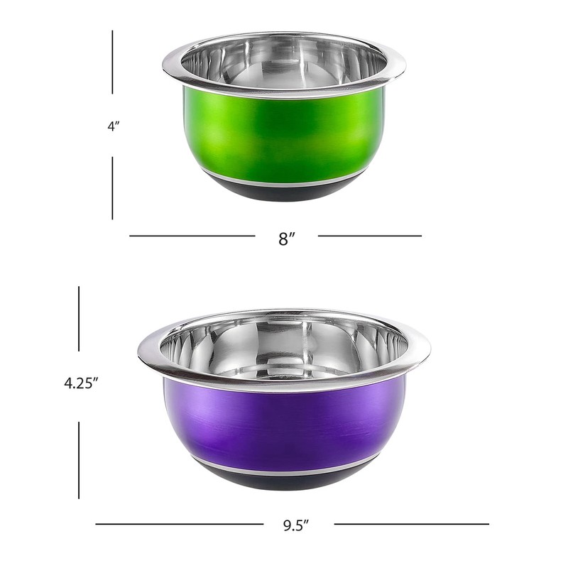 Colleta Home Colorful Mixing Bowl- 4 Pc Set- Stackable Nesting