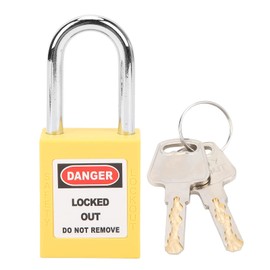 38mm Lockout Lock,Insulation Safety Engineering Loto Padlock for Machinery Manufacturing (Yellow)