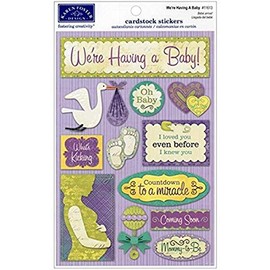 KAREN FOSTER Design Acid and Lignin Free Scrapbooking Sticker Sheet, We're Having a Baby