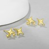WATEFOER 2 Pairs of Star Stud Earrings for Women Sterling