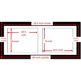 CreativePF [10x24bk-w] Black Horizontal Double Diploma Frame with 2 opening White Mat, Holds 2-8.5x11-inch Documents with Wall Hanger