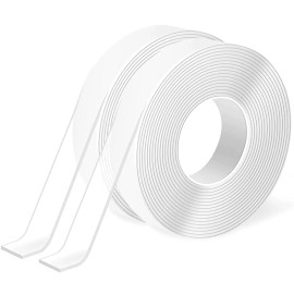 Bonison Double Sided Tape Heavy Duty 1.18  x 118  x 2 Rolls,Reusable Transparent Tape