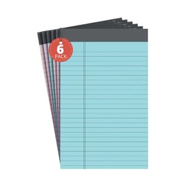 1InTheOffice Notepad 5x8 Jr Legal Pads, Small Legal Notepads 5x8, Writing Pads, Pastel Notepad, 50 Sheets/Pad, (6 Pack)