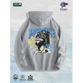 Graffiti - Style Graphic Hoodie 100% Cotton US Warehouse 7 ColorsColor: Light gray, Size: M