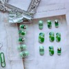 Light Green Press on Nails Medium Square Fake Nails St.