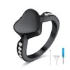 KeyStyle Stainless Steel Cremation Ring For Men, Heart Signet Rings