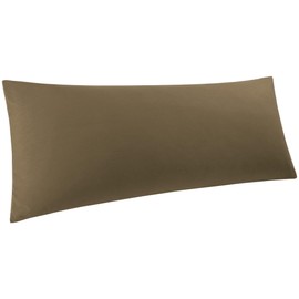 PiccoCasa Side Sleeper Pillow Cover, 100% Microfibre with Zip, 50 x 160 cm, Long Pillow, Pregnancy Pillowcase, Nursing Pillow Cover, Brown