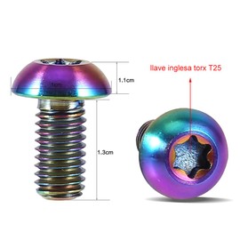 VGEBY1 12Pcs Bicycle Disc Brake Rotor Bolts, Titanium Alloy Torx Head Rotors Bike Brake Bolt Screws(Colorful-M5x10)