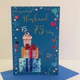 ICG My Wonderful Husband 75 Today Age 75 Birthday Card - Cupcake Presents