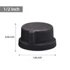 DSDS 30 Pack 1/2" Black Pipe Cap, Rustic Industrial Black