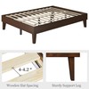 Yaheetech Full Bed Frame Natural Solid Wood Platform Bed with