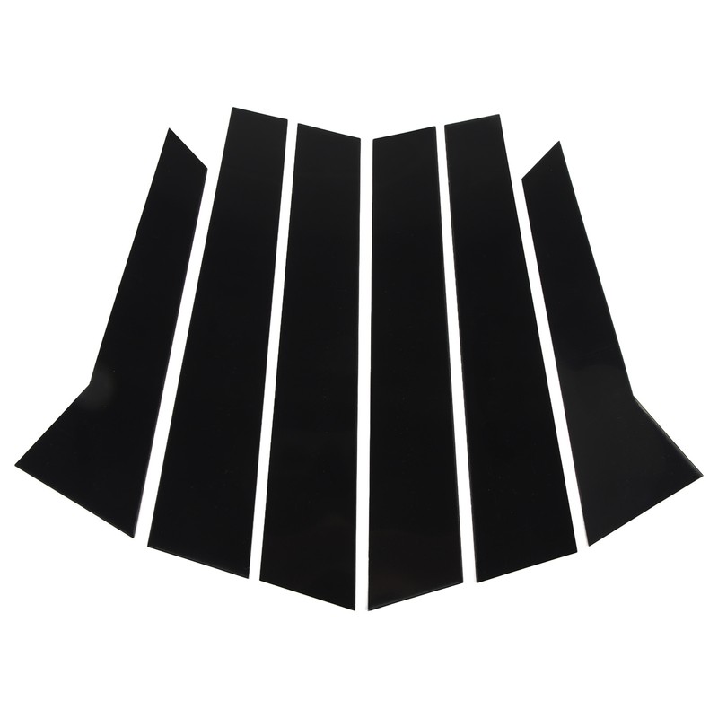 6Pcs B Pillar Posts Trim Glossy Black Exterior Window Decal