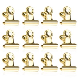 Bulldog Paper Clips, Pack of 50 Binder Clips, 22 mm Gold Hinge Clips, Multi-function Paper Clips for Photos, Offices, Kitchen at Home (Gold)