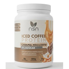 NSN | Proteína Sabor Caramel Macchiato | Polvo para Preparar Iced Coffee | 21g Proteína y 0% Azúcar | Suplemento para Dieta Balanceada | 24 Porciones