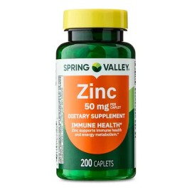 Zinc 50mg Alta Potencia Inmunidad Salud 200 Tabletas Cuida Piel Sabor Neutro                                                                          