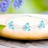SUNCHIO Practical Gifts 925 Sterling Silver Blue Butterflies Bracelet Birthstone