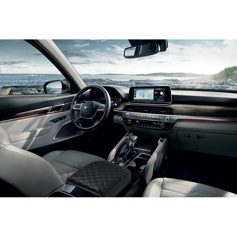 KMMOTORS Telluride Console Cover, Armrest Cushion, Vegan Leather, Console lid