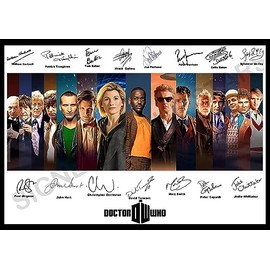 Doctor Who Signed/Autographed Print all Doctors. Dr Who (A4 Print 29.7cm x 21cm)