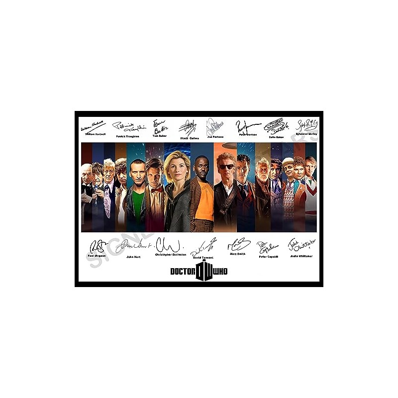 Doctor Who Signed/Autographed Print all Doctors. Dr Who (A4 Print