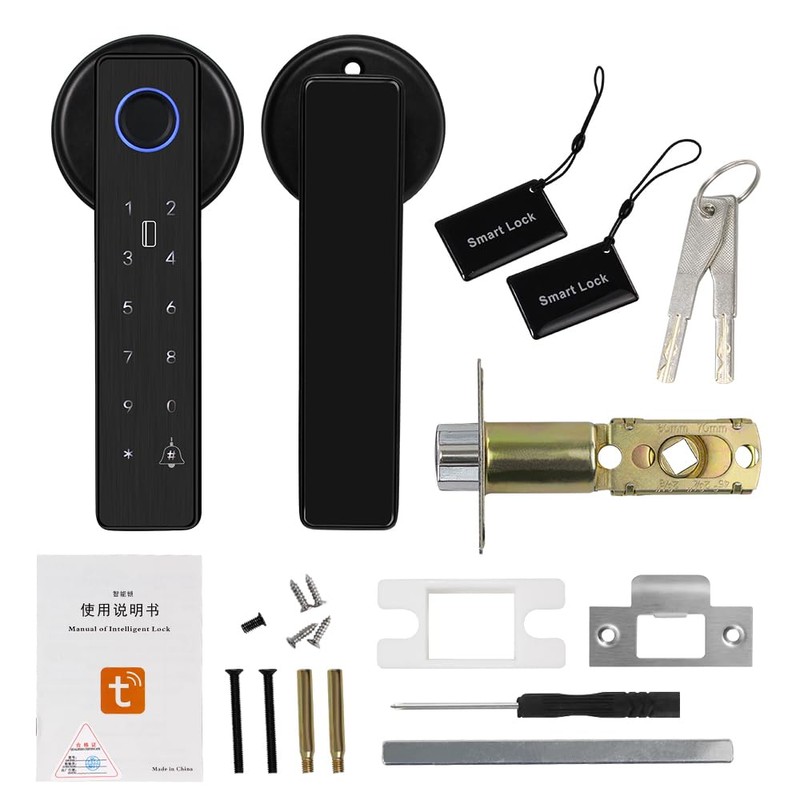 FUSYTULY WiFi Tuya Smart Door Lock Fingerprint Biometric Digital Electronic