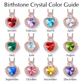 JD & P Valentine's Day Swan Necklace for Women, Silver Plated Heart Crystal October Birthstone Pendant Necklace, Mother's Day Christmas Holiday Anniversary Birthday Gifts for Wife Girlfriend Mom