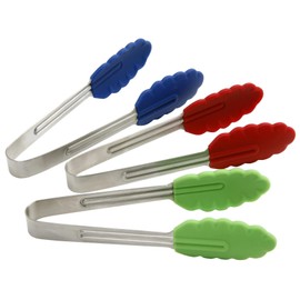 Norpro Mini Silicone & Stainless Steel Tongs (Assorted Colors)