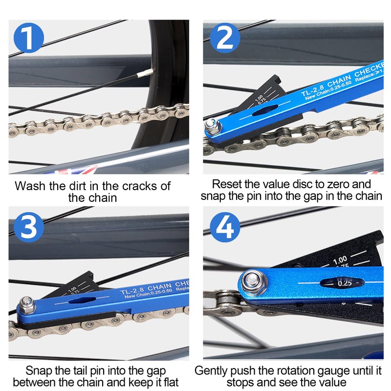GIONAR Chain Checker, Chain Wear Indicator Gauge for Road Bike