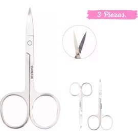 Modalan Tijeras De Acero Inoxidable Manicura / Cejas/ (3 Piezas)