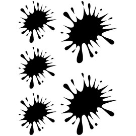 Samunshi® Paint Splashes Sticker Set of 5 2 x 8 x 9 cm 3 x 5 x 6 cm Black