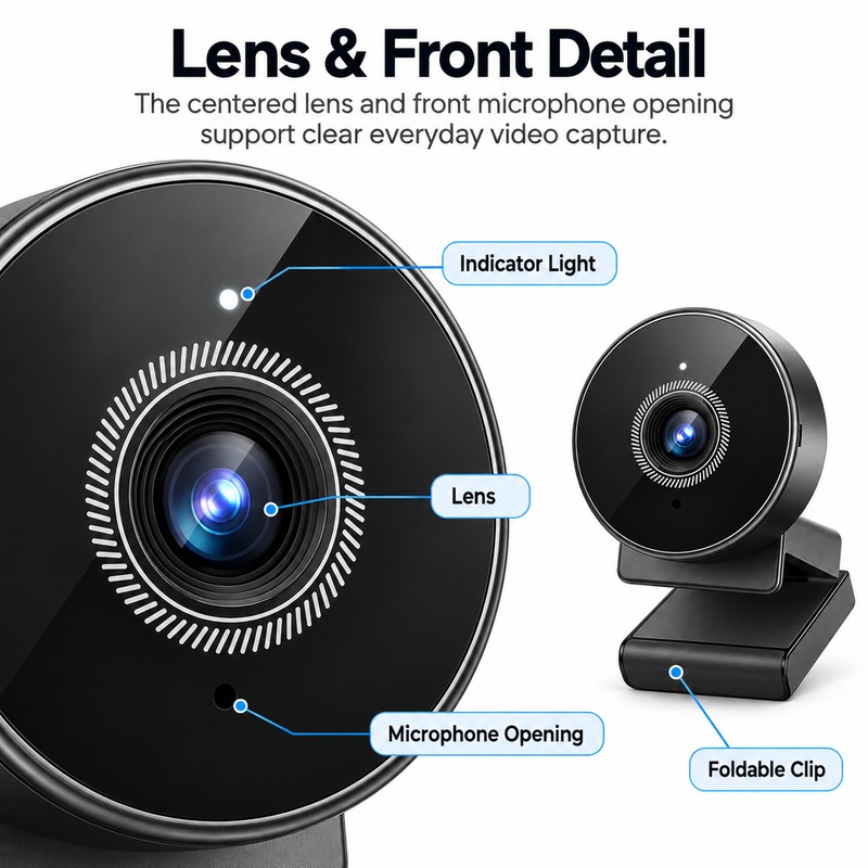4K USB Webcam for Video Calls & Streaming – 8MP
