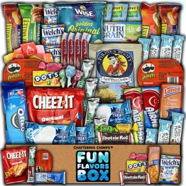 Fun Flavors Box Favorite Snack Box Cookies Chips Candy Snacks Care Package 50 Count Care Package