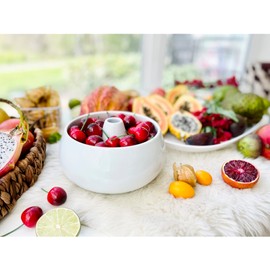 Corico - The Cherry Bowl - Porcelain Serving Dish for Fruits and Nuts w/ Pit and Shell Storage