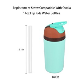 XSGXS Replacement Straws Compatible with Owala 14oz Water Bottles,Reusable Plastic Straws with Cleaning Brush (6 articles)