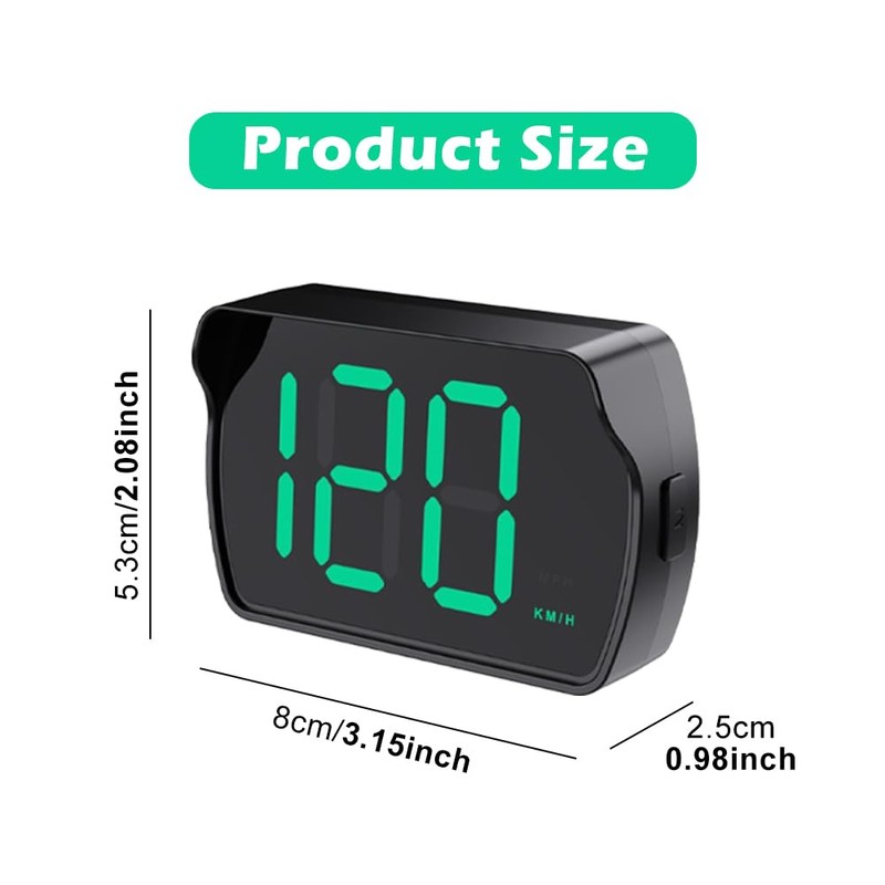 GPS Digital Speedometer, HUD GPS Digital Speed Meter, MPH Speedo,