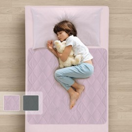 Guardedsleep potty training bed sheets, 100% waterproof bed pad for single beds, washable night time toilet training bedwetting mat for toddlers and kids (1, Pink, Without Wings)