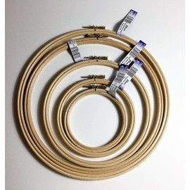 Elbesee, Stickrahmen mit Metall-Schraubbefestigung, Holz, 20 cm