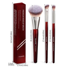 Professional Makeup Brush Set, 3 Counts/set Multifunctional Brushes for Face Makeup, Makeup Tools with Soft Fiber for Easy Carrying
