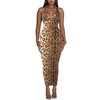 Women's Halter Maxi Bodycon Dress - Summer Casual Animal Print