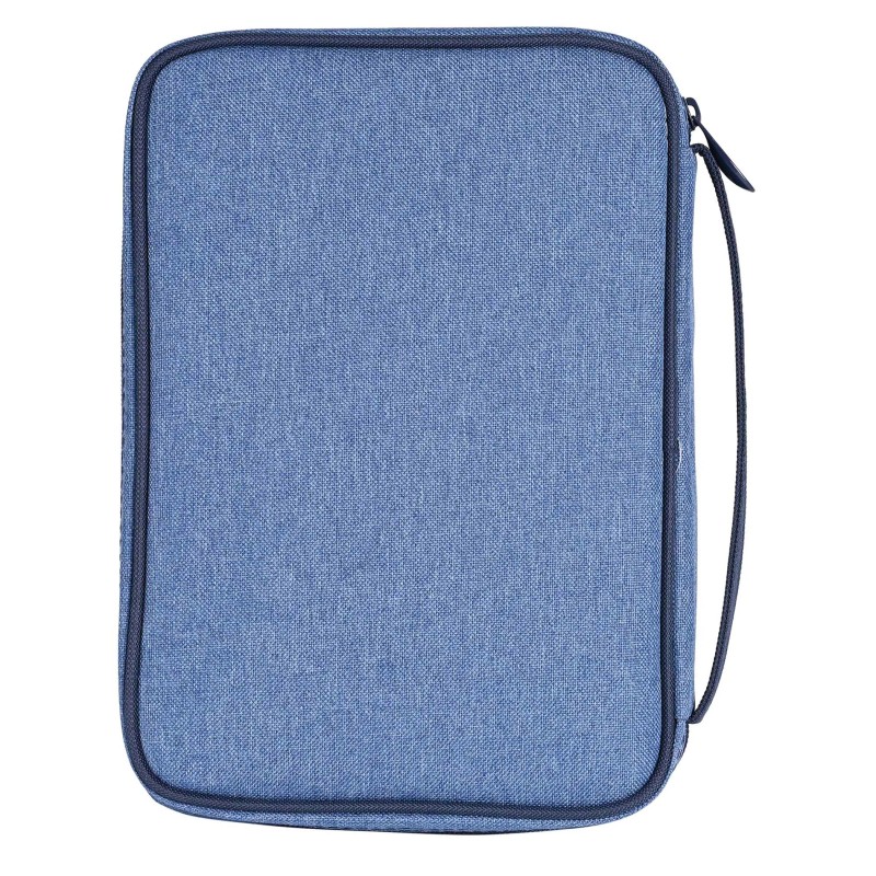 TD A4 Denim Fabric Bible Cover with Zipper Closure Book