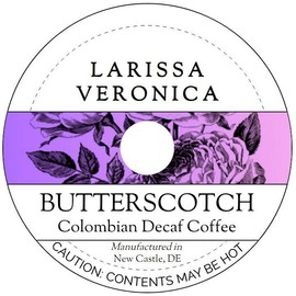 Butterscotch Colombian Decaf Coffee (Single Serve K-Cup Pods) (Gourmet, Naturally Flavored, Whole Coffee Beans) (12 pods, ZIN: 571644) - 2 Pack