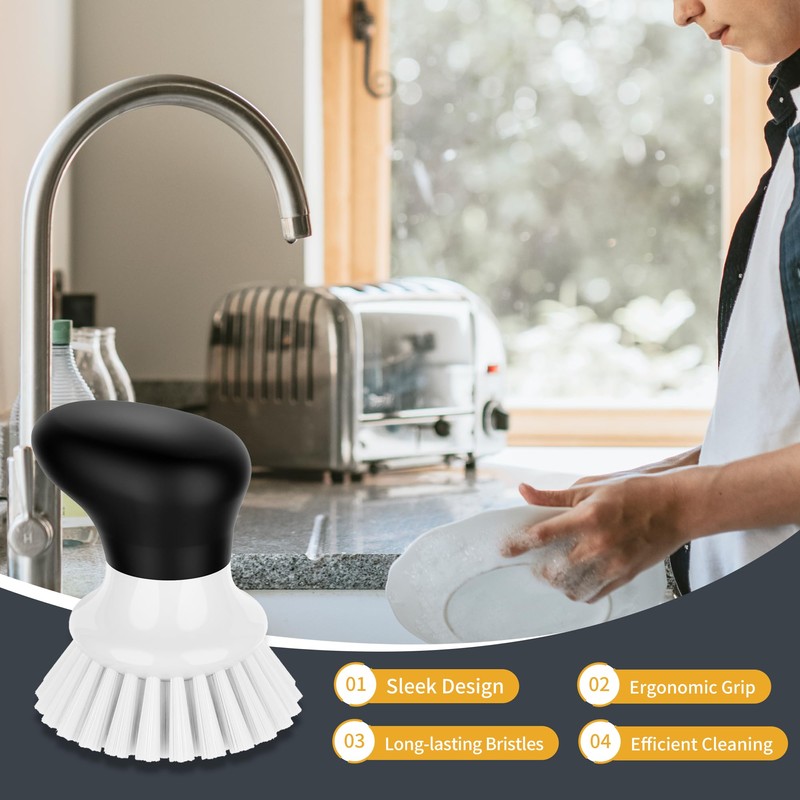 MR.SIGA Dish Scrub Brush, Palm Brush Dish Scrubber with Ergonomic
