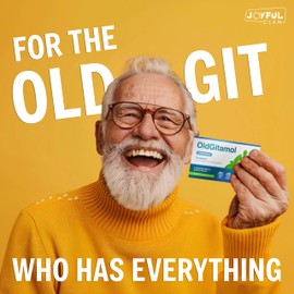 OldGitamol Gum, Funny Birthday Gift for Him, Over The Hill Gag Gifts for Men & Women, Joke Novelty Christmas Gift for Secret Santa & 30th, 40th, 50th, 60th Birthday, Retirement Stocking Stuffer