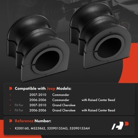 A-Premium 2 x Front To Frame Sway Bar Bushing Kit, Compatible with Jeep Grand Cherokee, Commander, 2006 2007 2008 2009 2010