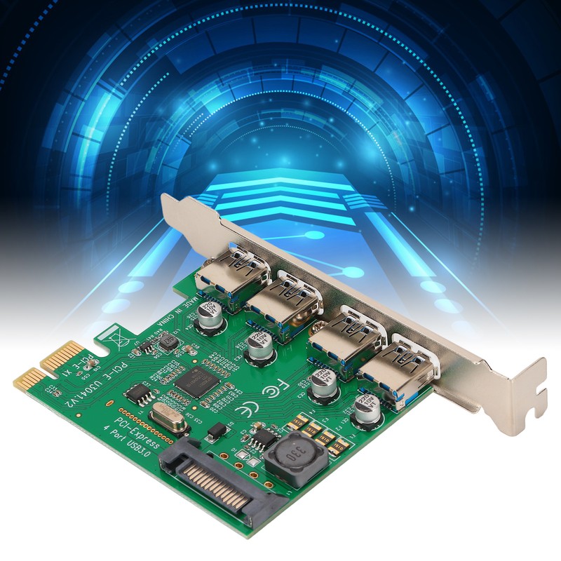 USB3.0 Expansion Card 5Gbps Transmission VIA Chip 4 Ports Enclosed
