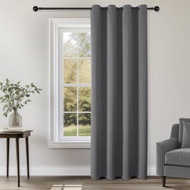 ChrisDowa Blackout Curtains 95 inches Long for Bedroom - Grommet Thermal Insulated Room Darkening Curtains for Living Room (1 Panel, Grey, 52 x 95 Inch)