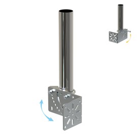 Amazmount 1.5" Diameter 12" Length Universal Outdoor Adjustable Antenna Mount Pole Bracket to Wall Weather Station Antenna Mast Mounting Pole Clamp Kit