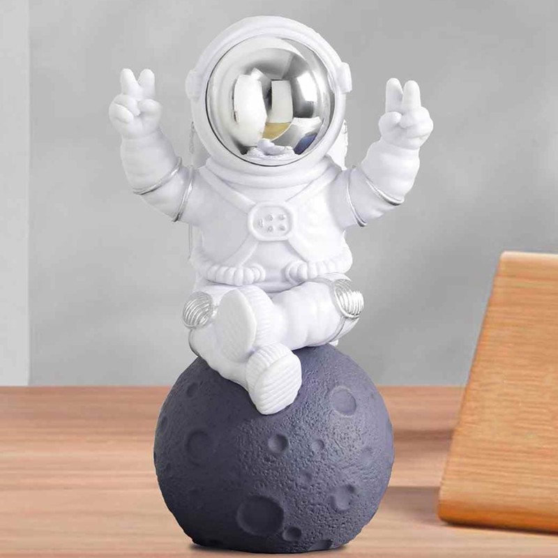 Cute Small Astronaut Figurines,Spaceman Statue Decor for Living Room Bedroom