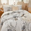 SUCSES 3 Pieces Floral Comforter Set Queen Size Botanical Flower